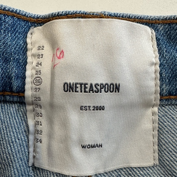 One Teaspoon Worn Out Hendrixe Outlaws Mid Length Denim Shorts-Size 26 - Picture 10 of 13